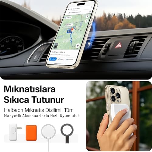 Alternative view of Apple iPhone 15 Pro için MagSafe ile Uyumlu Kılıf, Manyetik Şeffaf Kılıf, Sararma Karşıtı Koruyucu, Darbeye Dayanıklı Şeffaf Kristal Kapak