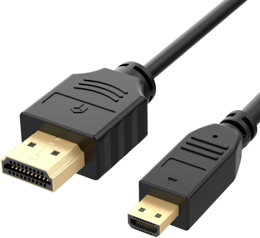 Alternative view of SLX-915 Micro HDMI to Hdmi Kablo, 1 Metre Hdmi M to Micro HDMI Type-D Kablo, 1080P Full HD Görüntü ve Ses Aktarım Kablosu, Kamera Tablet Mini Laptop Raspberry Pi TV Monitör Projeksiyon Uyumlu