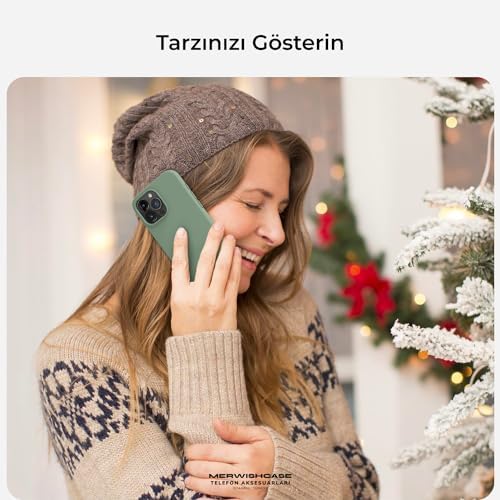 Merwish Apple iPhone 14 Pro Max Uyumlu Özel İpeksi Dokunuş Hissi Veren İçi Yumuşak Kadife Lansman Silikon Kılıf Kapak (Yeşil) - Görsel 3