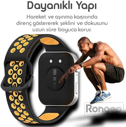 Watch Fit 4/4 Pro/Fit 3 ile Uyumlu Sports Loop Delikli Silikon Kordon Nefes Alabilirlik Sağlayan Çift Renkli Yumuşak Dokulu Deformasyona Karşı Dayanıklı Fit 4 Kayışı - Görsel 3