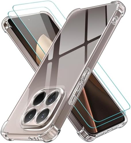 PSR Aksesuar Xiaomi Uyumlu Anti-Shock Sert Çerçeveli Koruyucu Kılıf + Temperli Cam Ekran Koruyucu Seti (Xiaomi 15T Pro 5G)