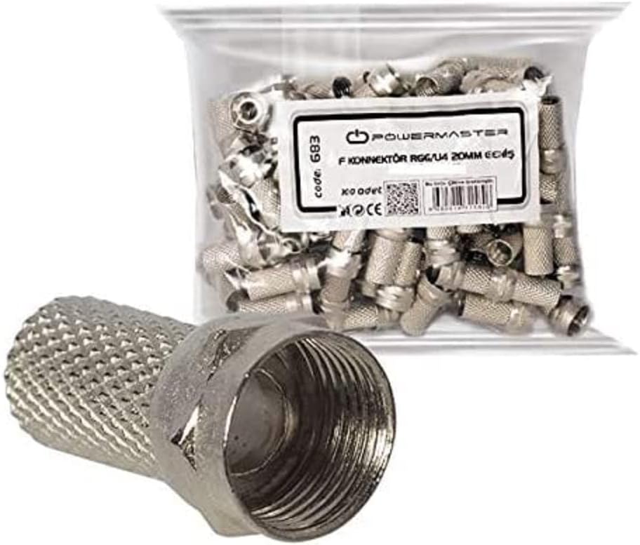 Sl-F186 Sl-F186 18Mmx8 Rg6 50 Li Paket Erkek Connector, Beyaz