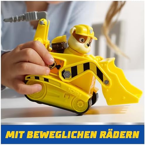 Paw Patrol, Rubble oyun figürlü inşaat aracı (sürdürülebilir temel araç/ana araç), 3 yaşından büyük çocuklar için oyuncak - Görsel 3