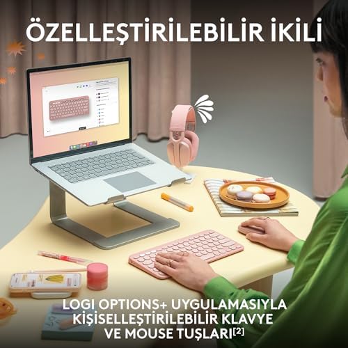 Pebble 2 Set Çoklu Cihaz Özellikli Sessiz Kablosuz Türkçe Q Klavye ve Mouse Seti - Siyah
