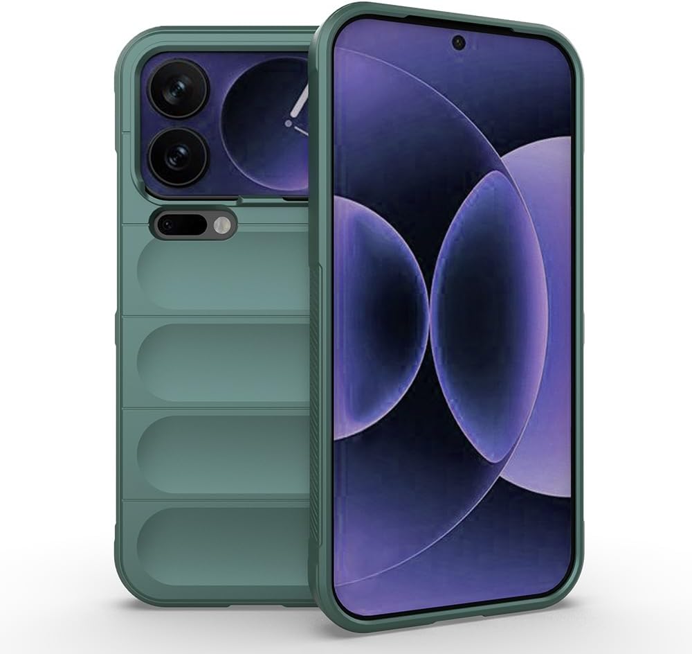 Xiaomi 17 Pro Max İle Uyumlu Kılıf TPU Oyuklu Arka Yüzey Z-Etnik Esnek Silikon Kapak O-tto Prime Silikon Mi 17 Pro Max için Kılıf Koyu Yeşil - Görsel 2