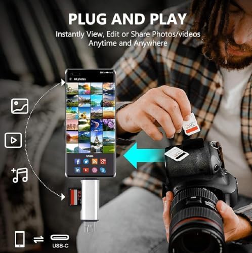 5848 Type C Usb Kart Okuyucu Micro Sd Card Reader Çevirici Dönüştürücü Adaptör - Görsel 3