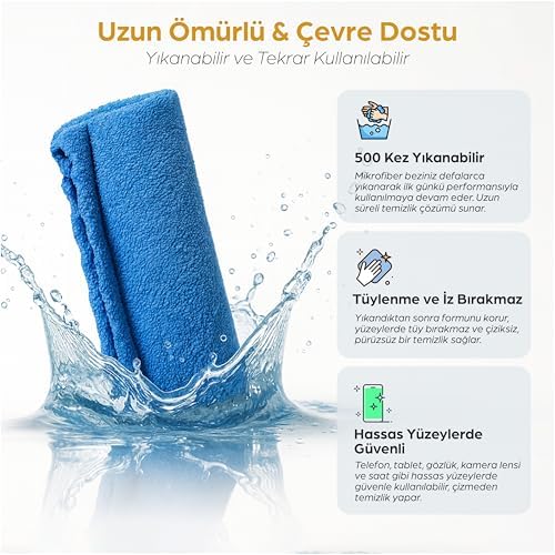 LCD Ekran Temizleme Seti – 250 ml Sprey + Özel Mikrofiber Bez | Bilgisayar, Laptop, Tablet, TV, Telefon, Yazıcı, Kamera & Gözlük İçin Antistatik, Çizmez ve Parlatıcı - Görsel 2