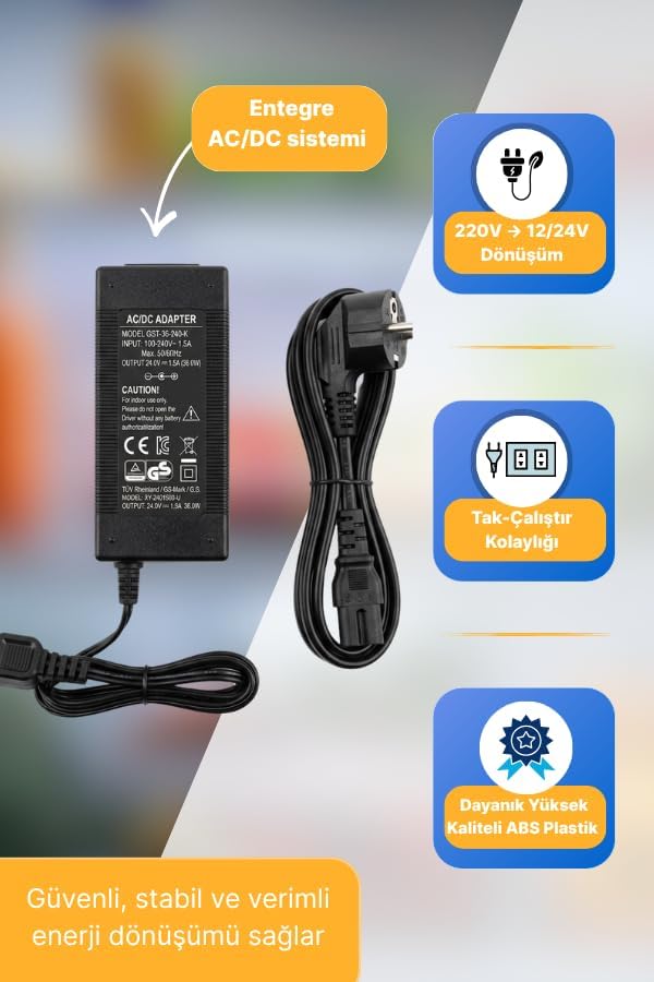 Evacool 220v Oto Buzdolabı Dönüştürücü Adaptör Ev Adaptörü - Görsel 2