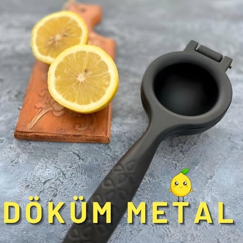 Döküm Limon Sıkacağı Siyah Metal Narenciye Sıkacağı - Manuel Limon Mandalina ve Portakal Sıkacağı - Limon Presi Büyük Boy Sıkacak - Metal El Limon Sıkacağı - Görsel 3