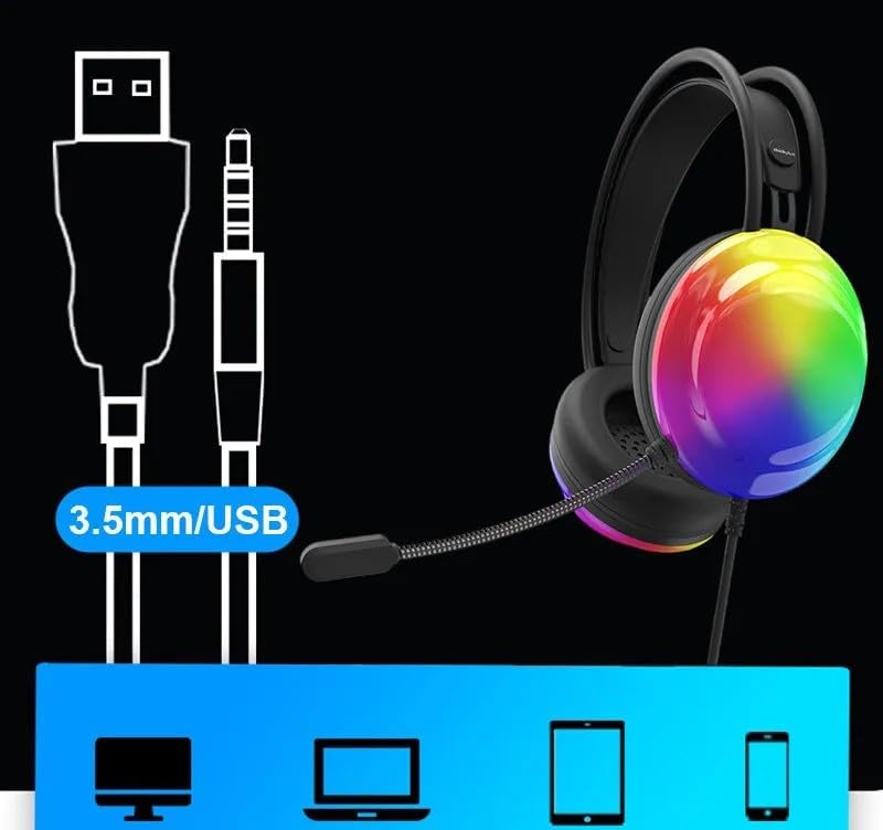 Alternative view of Thinkplus G30B Siyah RGB Oyuncu Kulaklığı,Gaming,7.1 Surround,Işıklı,Kulak Üstü Kulaklık