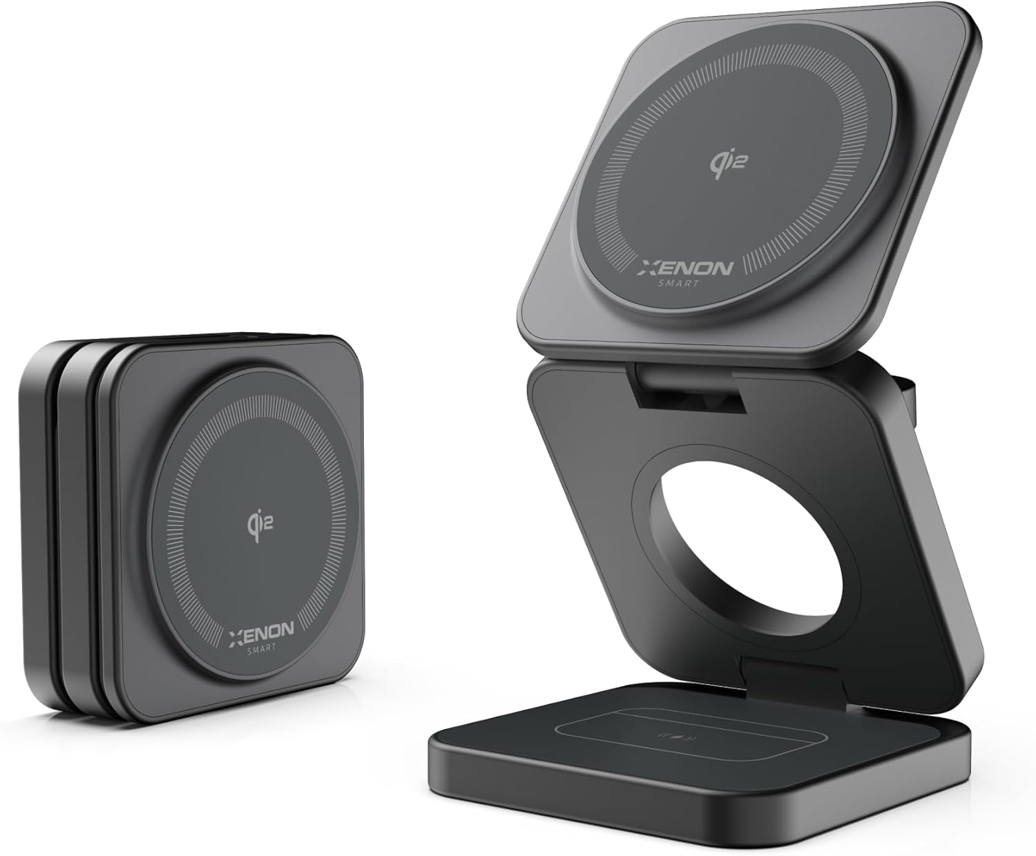 Xenon Smart Kablosuz Şarj Standı 3'ü Bir Arada Apple Iphone Airpods Watch Mag Safe ile Uyumlu Qi2 15W Hızlı Şarj Cihazı X6402