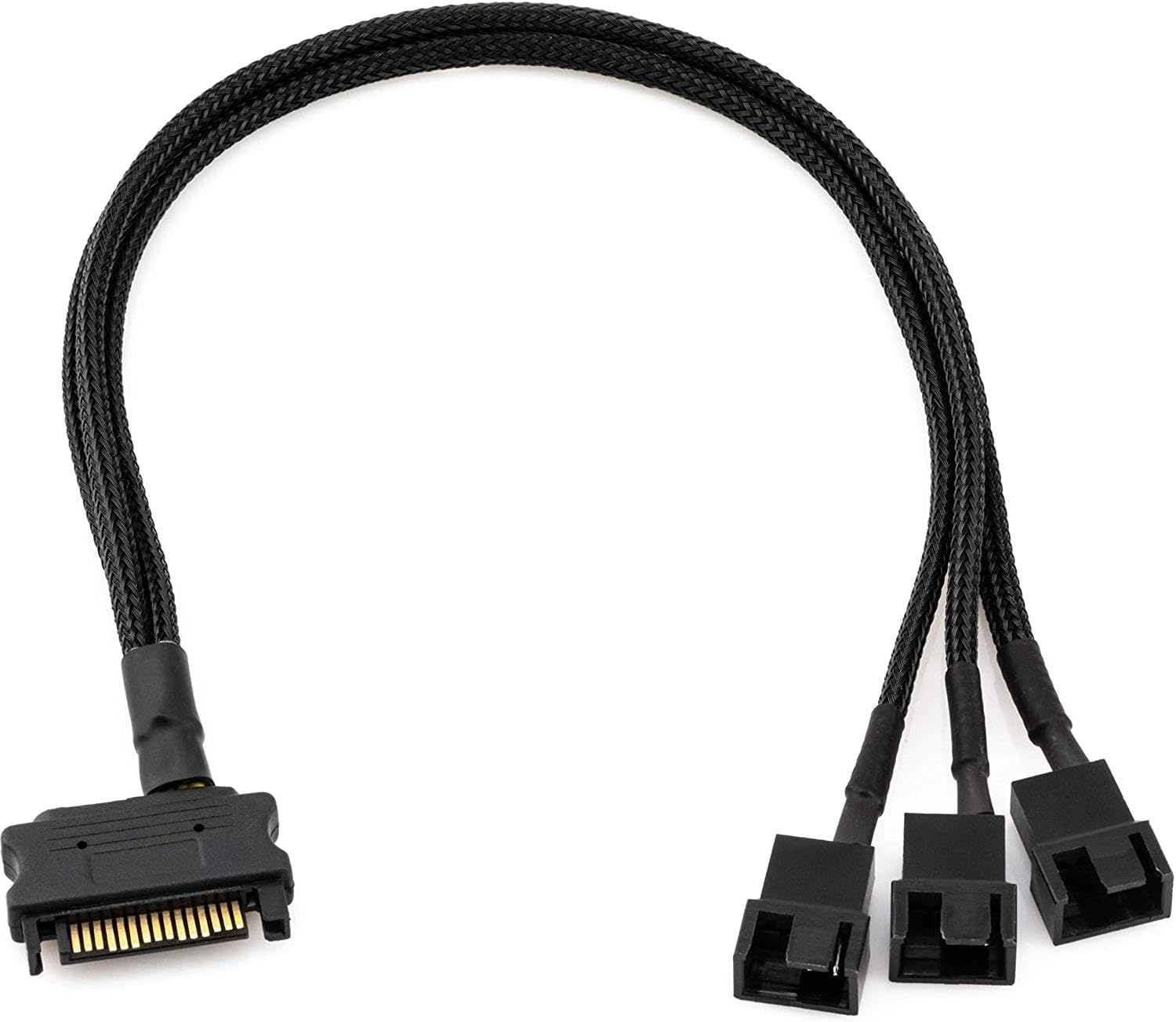 Alternative view of 9745 Sata Power To Fan Çevirici 3 Port Y Pin PWM Çoklayıcı Splitter 30cm 24AWG Fan Kablosu, Bilgisayar anakartının CPU fanının güç sağlamak için SATA arayüzünü kullanması sağlamak