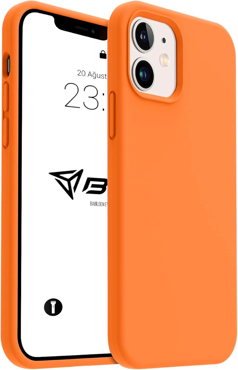 iPhone Kılıf İnce Sıvı Silikon 3 Katmanlı Tam Kaplamalı Yumuşak Jel Kauçuk Kılıf Kapak (Parlak Turuncu, iPhone 11) - Görsel 3