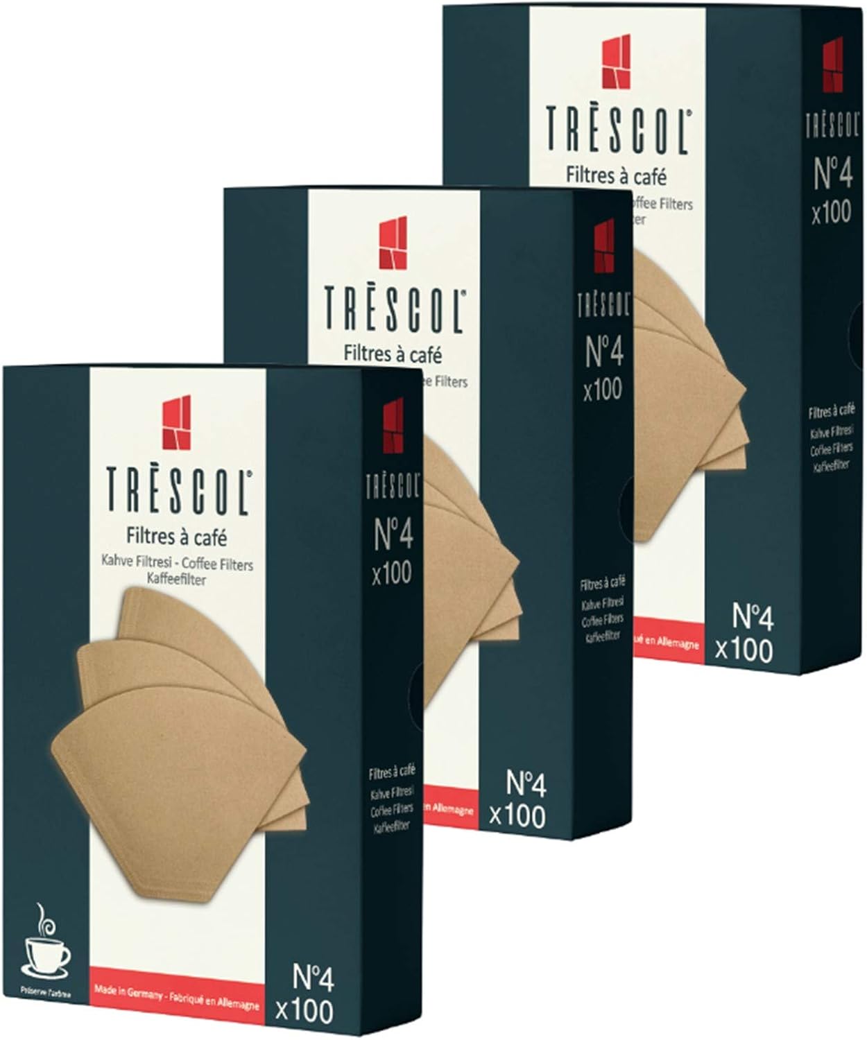 Alternative view of Trescol Kahve Filtresi 4 Numara (Büyük Boy) Naturel Kağıt 3X100 300'lü Paket