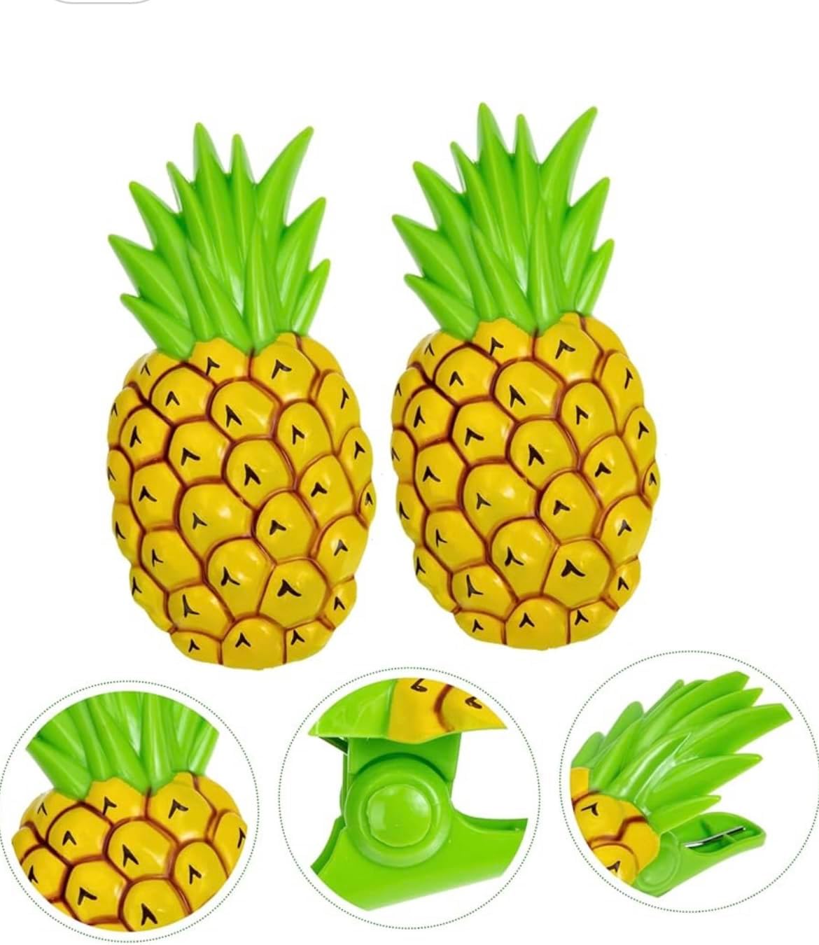 Ananas Şeklinde Jumbo Boy Havlu Mandalı Klipsi, Plaj Havlusu Tutucu, Şezlong Battaniye Sabitleme Aksesuarı, Sarı Yeşil, 2'li Set