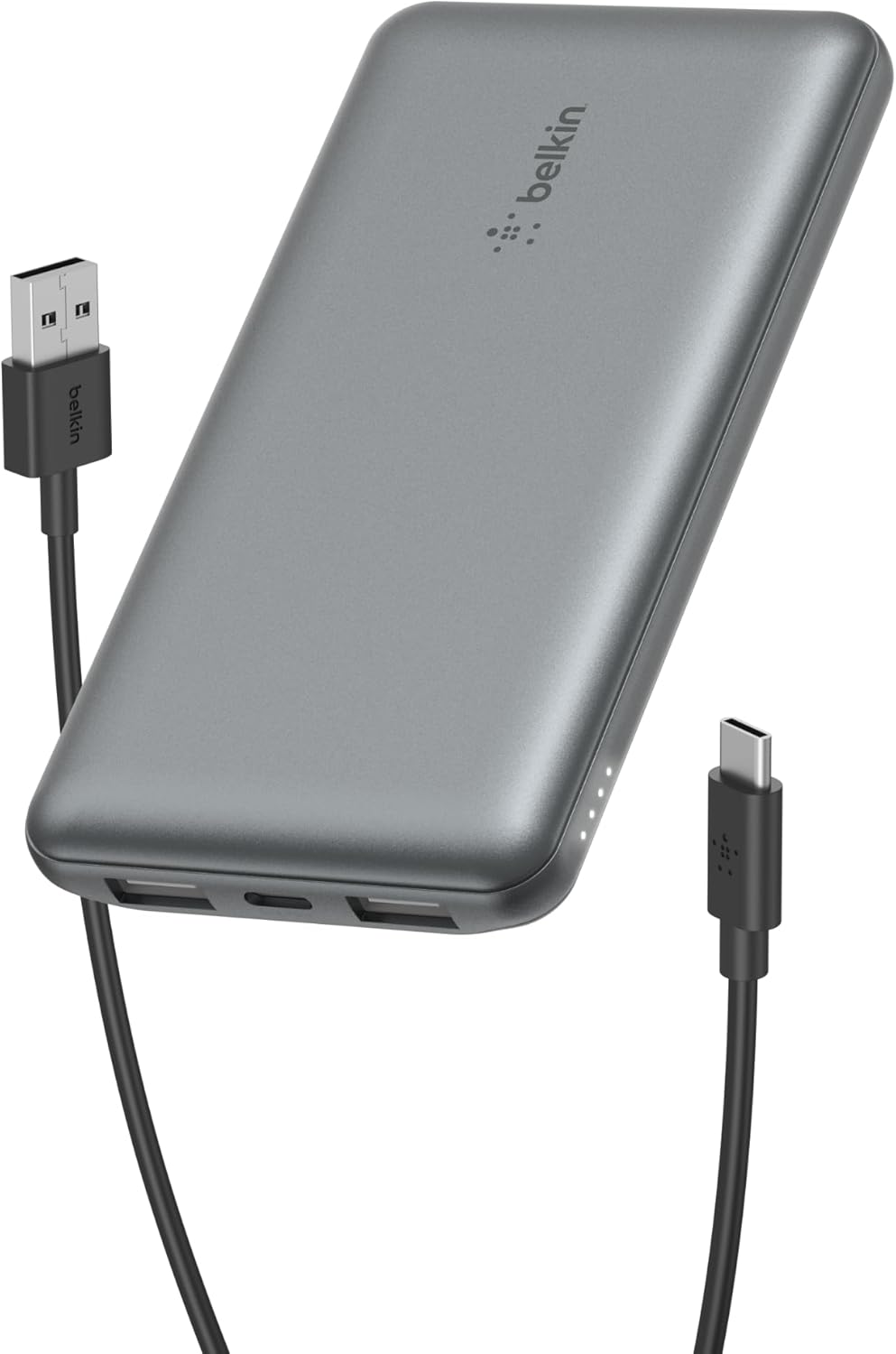10000mAh powerbank, 1 USB-C portu ve 2 USB-A portu bulunan 10K USB-C taşınabilir şarj cihazı, iPhone, Galaxy, AirPods, iPad için 15W'a kadar şarj sağlayan pil takımı - Uzay Grisi