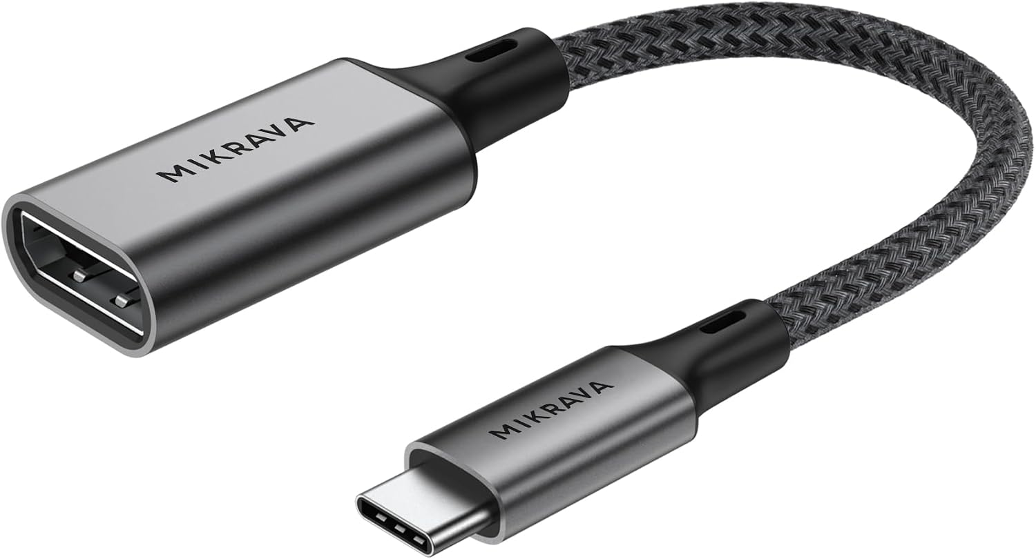 Alternative view of USB C DisplayPort Adaptörü 8K@60Hz 4K@240Hz 2K@360Hz, Thunderbolt 3/4/5 Uyumlu, Type C DP Adaptörü, iPhone 15 16 17 Serisi, MacBook iPad Pro Air, iMac, S26, Surface Pro, Dell vb. - 0.2 Metre