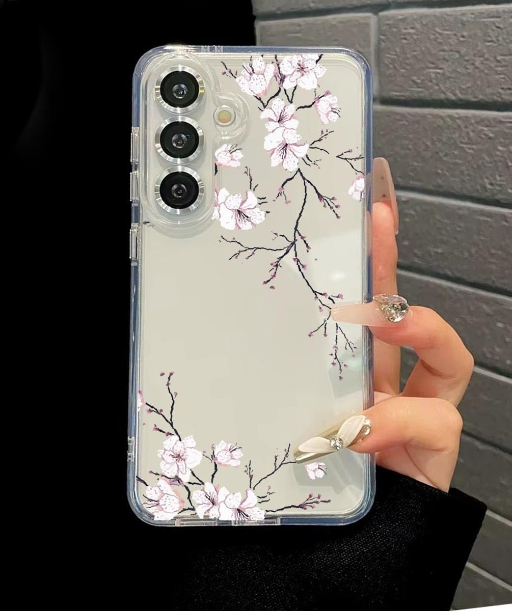 Alternative view of Galaxy S24 FE ile Uyumlu SFF01 Şeffaf Tasarımlı Kılıf - İnce, Hafif ve Dayanıklı Koruma, Kamera ve Tuşlarla Tam Uyumlu Şeffaf Telefon Kapağı (kirazçiçeği)
