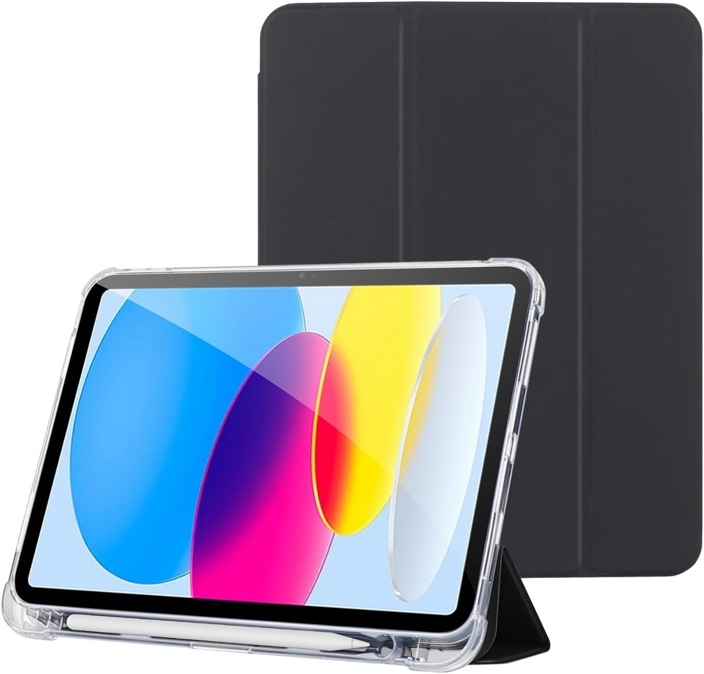 Alternative view of Apple iPad Air 5 / Air 4 10.9 inç Uyumlu Smart Kılıf, Apple Pencil Kalemlikli, Trifold, Esnek, Mat, Darbeye Tam Dayanıklı Tablet Kılıfı (Siyah)