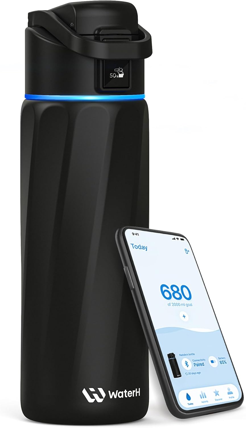 Boost Akıllı Su Şişesi, İçmeyi Hatırlatan, 24 oz BPA İçermeyen Paslanmaz Çelik Vakum Yalıtımlı Şişe, APP ile Geniş Ağızlı Su İzleyici, Hediye için İdeal - Görsel 3