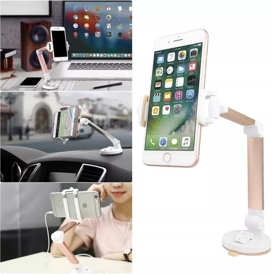 Telefon Standı – Masaüstü Ayarlanabilir, Katlanabilir, 360° Döner Tutucu Aparat – Video İzleme, Oyun, Zoom ve Online Ders İçin