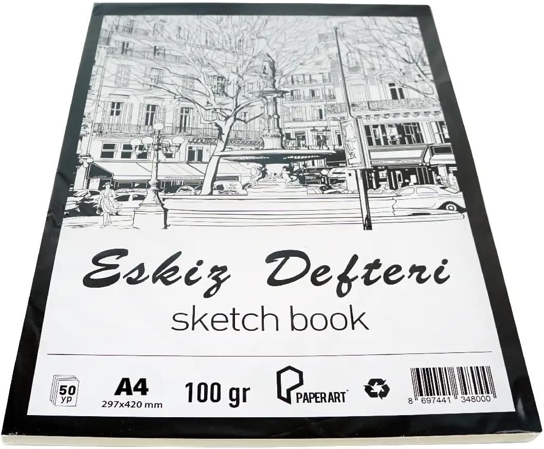 Monarty Paperart Eskiz Defteri, A4 297x420 mm, 100 gr, 50 Yaprak, Kağıt Malzeme