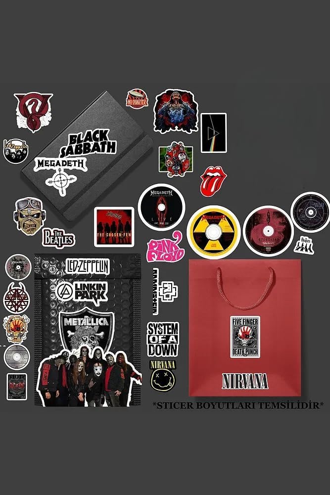 Alternative view of Rock Metal sticker paketi/bullet journal defter çıkartma ajanda laptop etiket 1