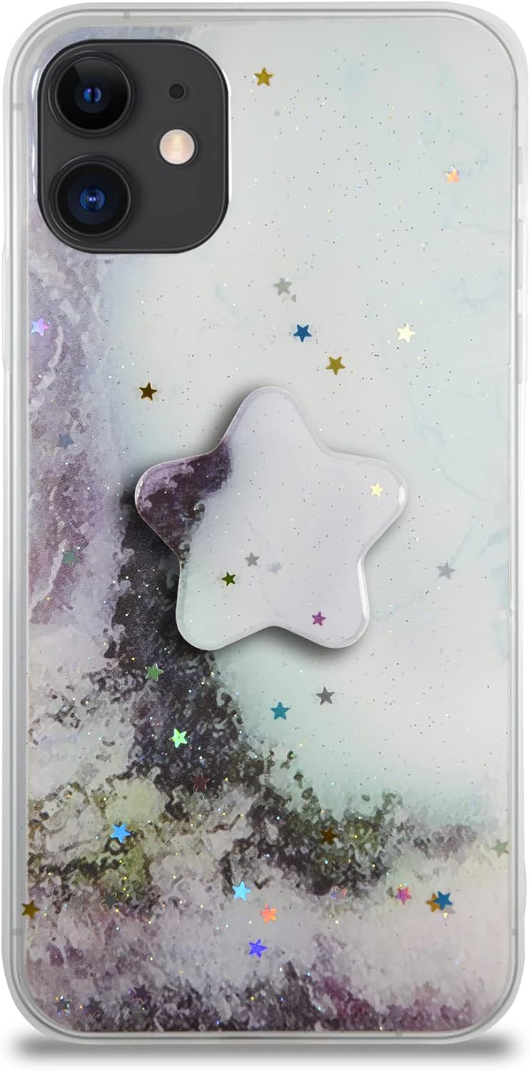 Alternative view of Apple iPhone 11 ile Uyumlu Kapak Mermer Desenli Pop Socketli Silikon Kılıf - Beyaz