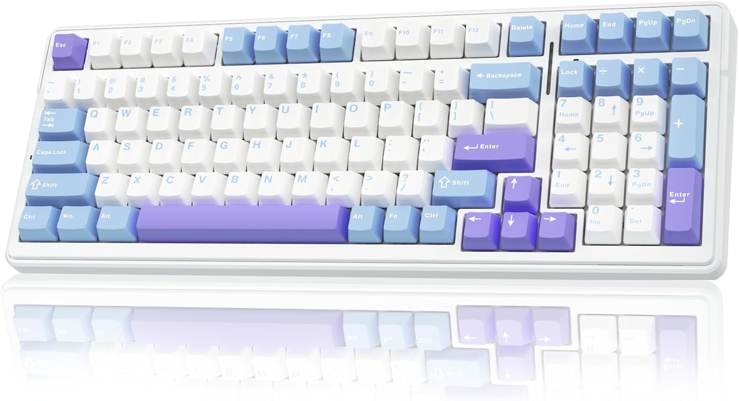 Alternative view of Aula F99 3 Modlu RGB Hot Swap Mekanik Linear GrayWood V3 Switch Kablosuz Makrolu Klavye Lila