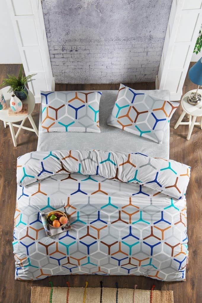Alya Çift Kişilik Nevresim Takımı 200x220 cm Nevresim 240x260 cm Çarşaf 50x70 cm 2 Adet Yastık Kılıfı