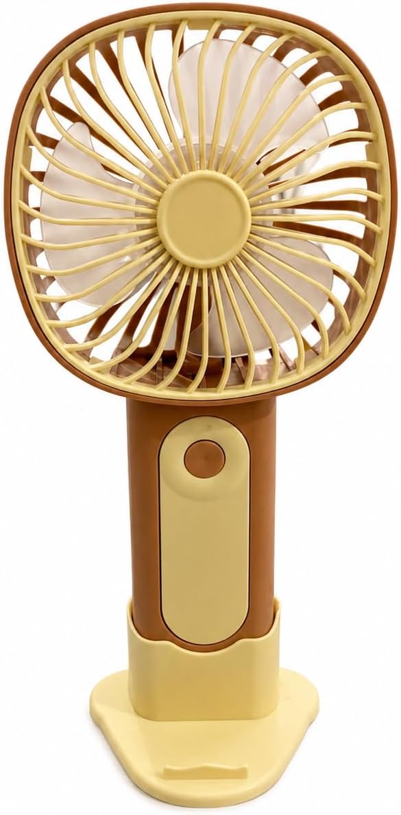 Alternative view of Mini El Fanı USB Şarjlı Type-C Bağlantılı 3 Kademeli Taşınabilir Elektrikli Fan Masaüstü ve El Tipi Kullanım Kahverengi Renk Serinletici Fan