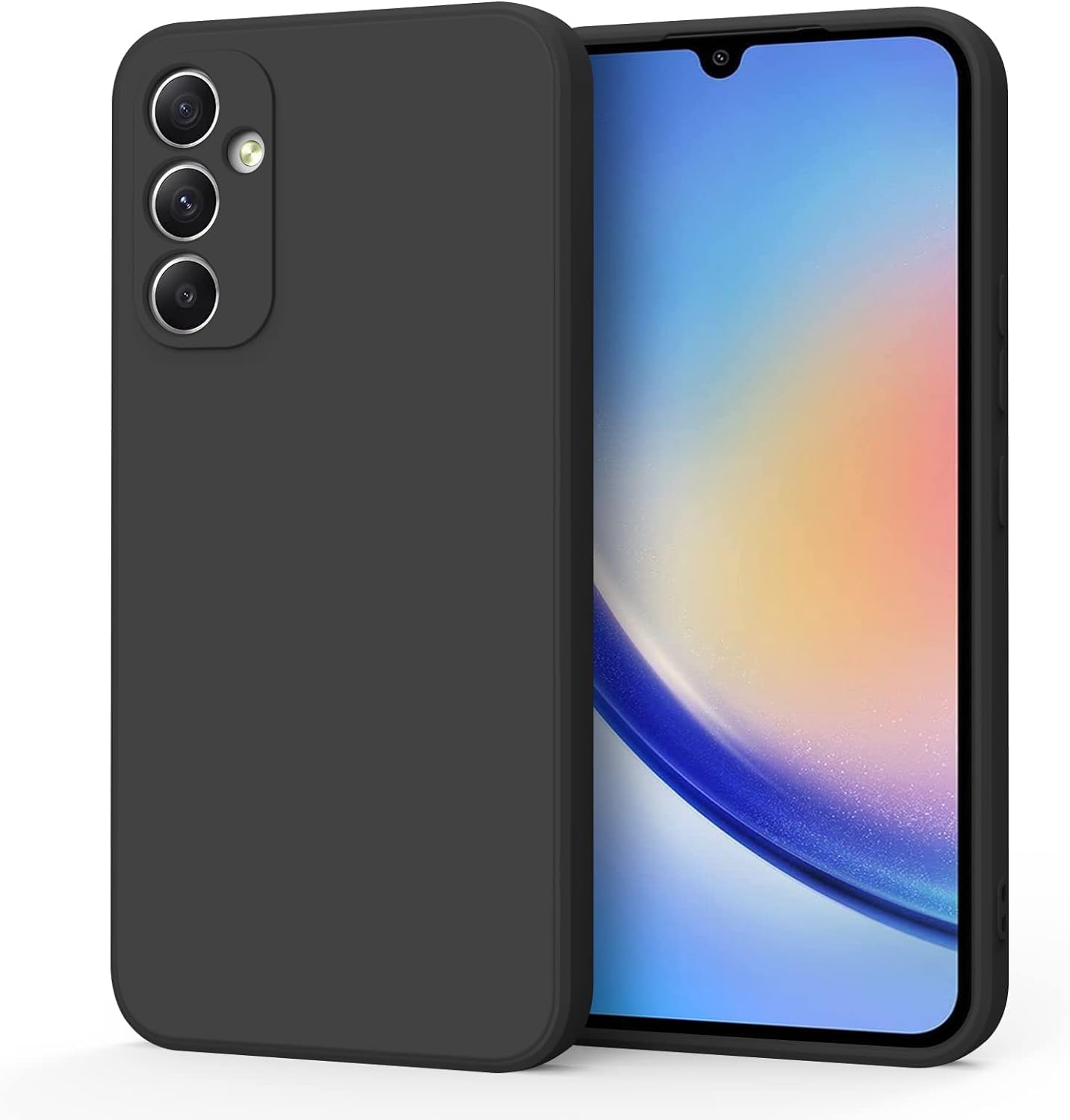 Galaxy A55 Uyumlu Lansman Liquid Silicone Kılıf Şok Emici Full Kasa Koruma Sağlayan Kılıf (Siyah) - Görsel 3
