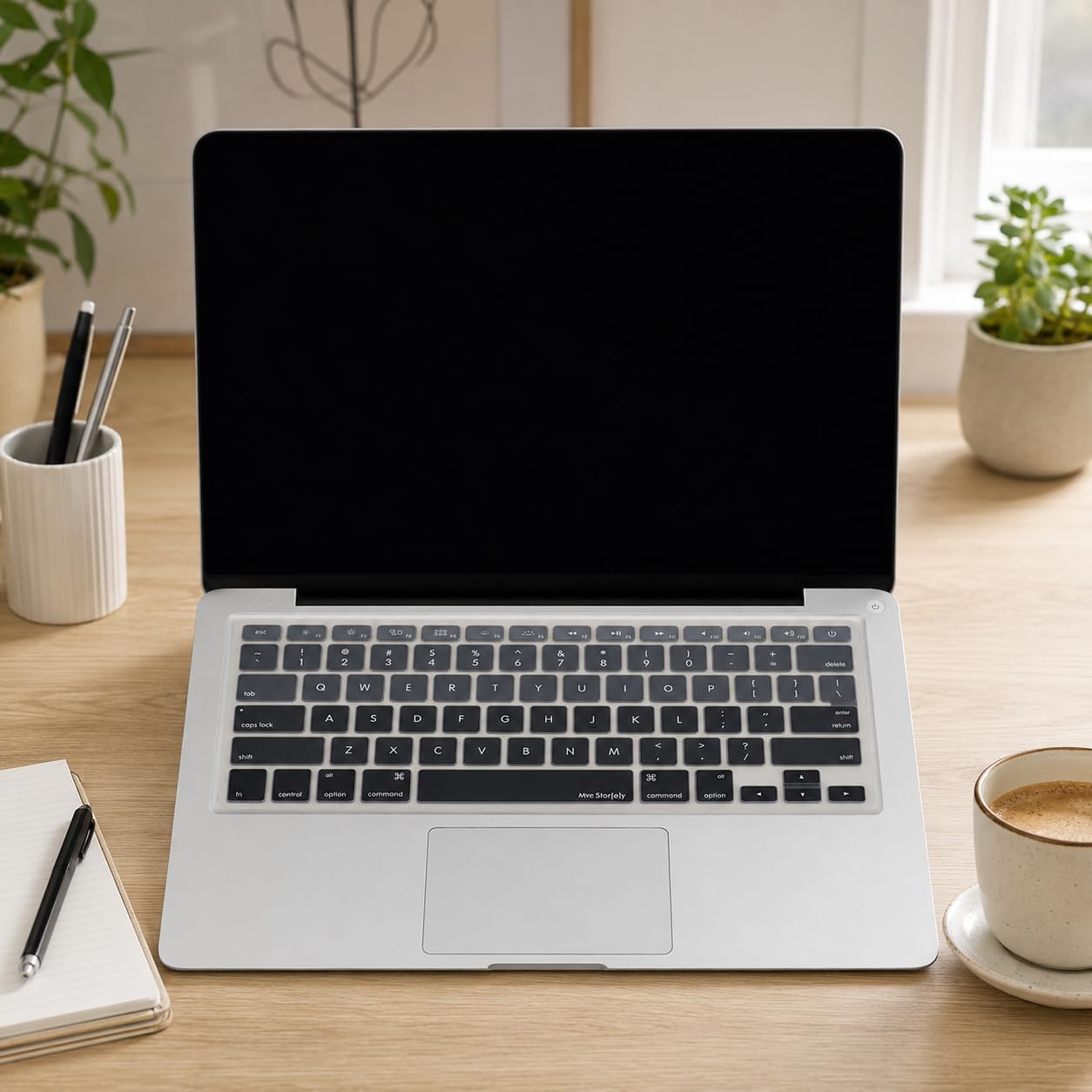 Alternative view of Silikon Klavye Koruyucu MacBook Air & MacBook Pro Uyumlu – Amerikan İngilizce – Ultra İnce – A1278 A1369 A1466 A1502 Siyah Gri