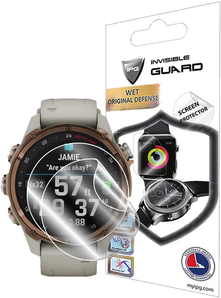 Garmin Descent™ Mk3 - Mk3i için (Kasa Boyutu: 43 mm) Hidrojel Ekran Koruyucu (2 Adet) Görünmez HD Şeffaf Film Çizilmez Koruma-Pürüzsüz/Kendi Kendini İyileştirme/Kabarcık Mk3 43 için - Görsel 2