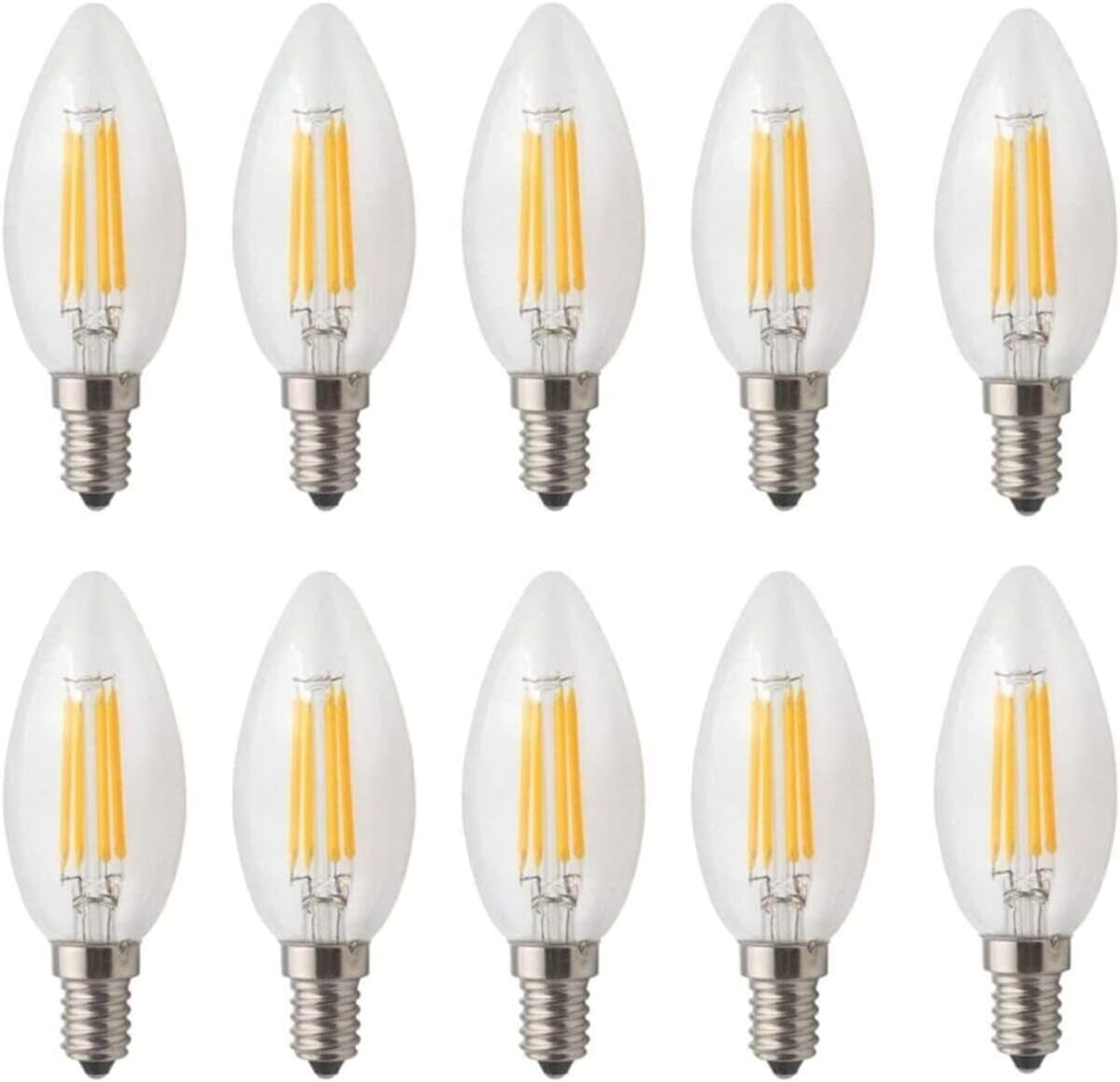 Rustik Led Ampul 4w E14 Ince Duy Gün Işığı 3000K 10 Adet Cata ERD25 Düz Mum Ampul - Görsel 3
