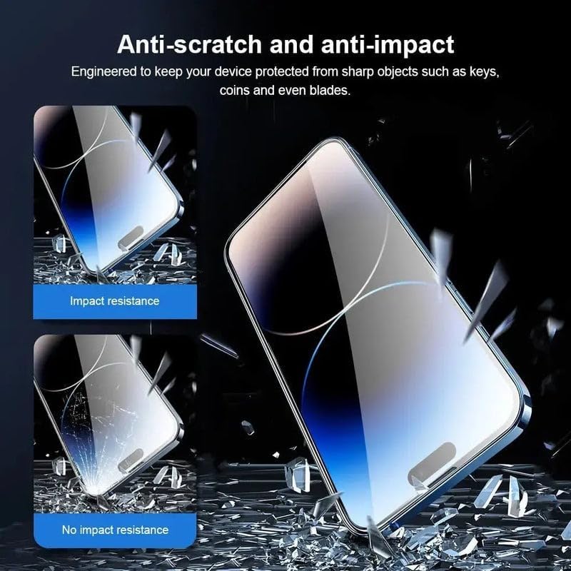 Alternative view of [HAYALET EKRAN KORUYUCU] For iPhone ile uyumlu Privacy Gizli Kırılmaz Cam Tam Kaplayan Su İtici Safir Ekran Koruyucu + Uygulama Bezleri (Hayalet,11/XR)