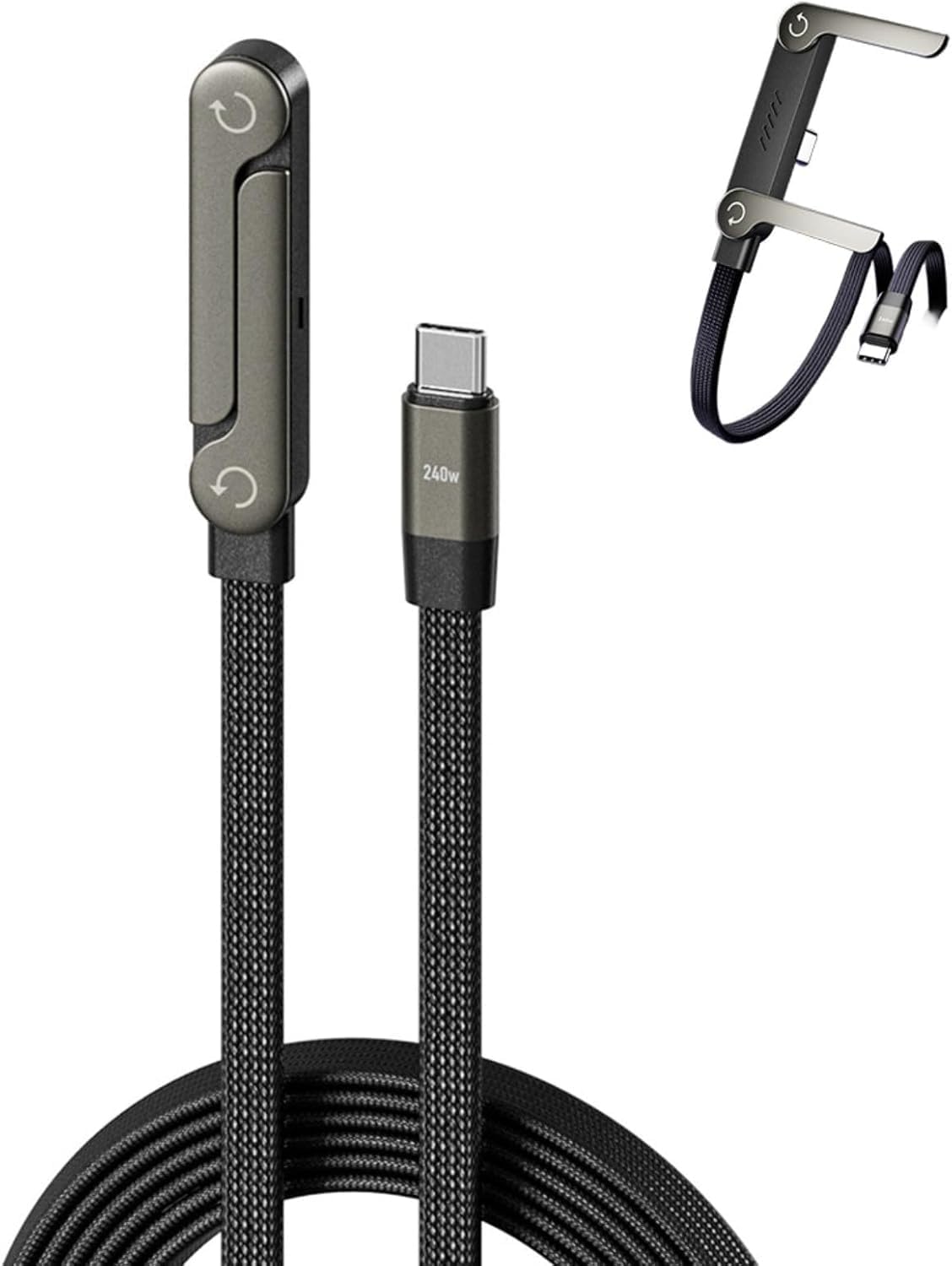240W Hasır Kablo 1.5METRE Type-c Type-c Şarj Kablosu TİP C Telefon Stand Tutucu Katlanabilir Telefon Tutucu Örgülü Macbook Tablet Hızlı Şarj 240 W