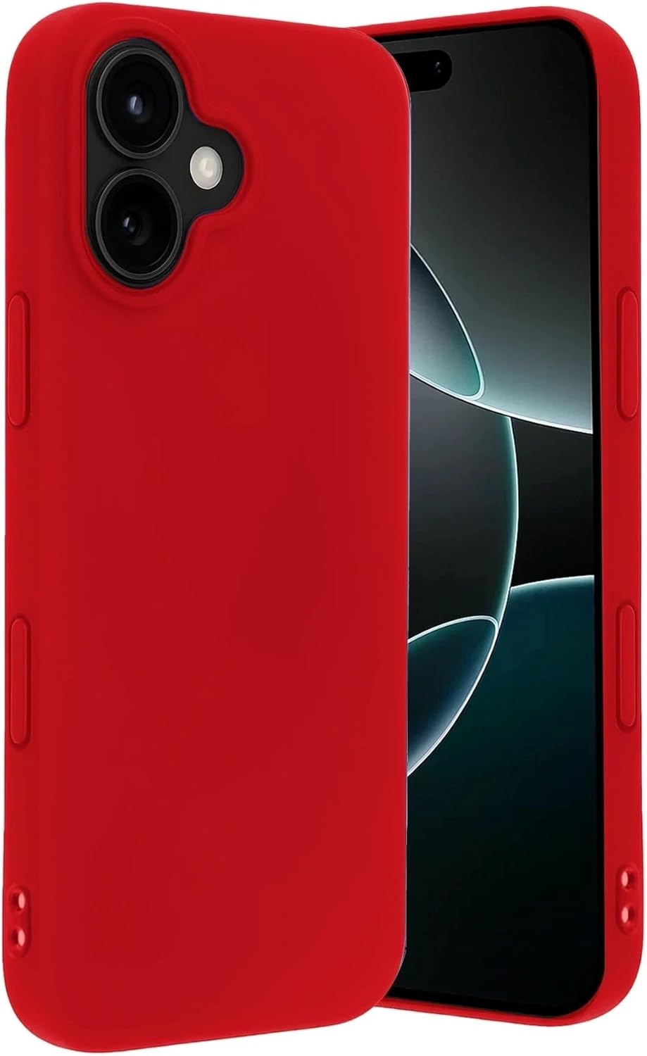 & AKSESUAR iPhone 17 ile Uyumlu İçi Kadife Dışı Mat Yapıya Sahip Koruma Sağlayan Lansman Silikon Kılıf (Kırmızı) - Görsel 3