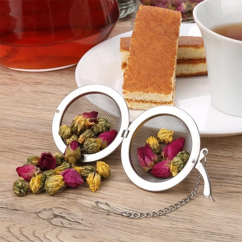 Metal Top Çay Süzgeci,Topuz Çay Filtresi,Bitki Ve Yeşil Çay İçin Paslanmaz Süzgeç,Bardağa Asılabilir Topuz Çay Süzgeci - Görsel 3