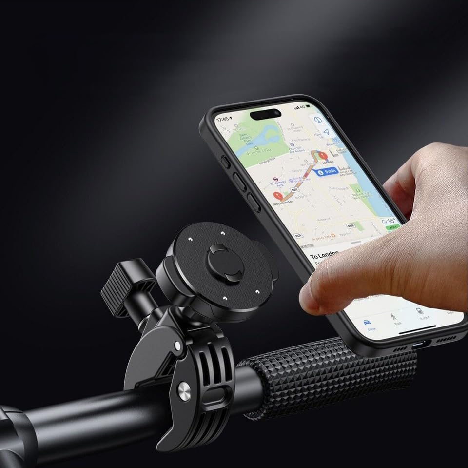 Alternative view of Vespa, Arora Cappuccino, Lambretta, Peugeot Modelleri ile Uyumlu Magsafe ile Uyumlu Telefon Tutucu – Ayna Demirine ve Gidona Takılabilir, 360° Döner | QL10