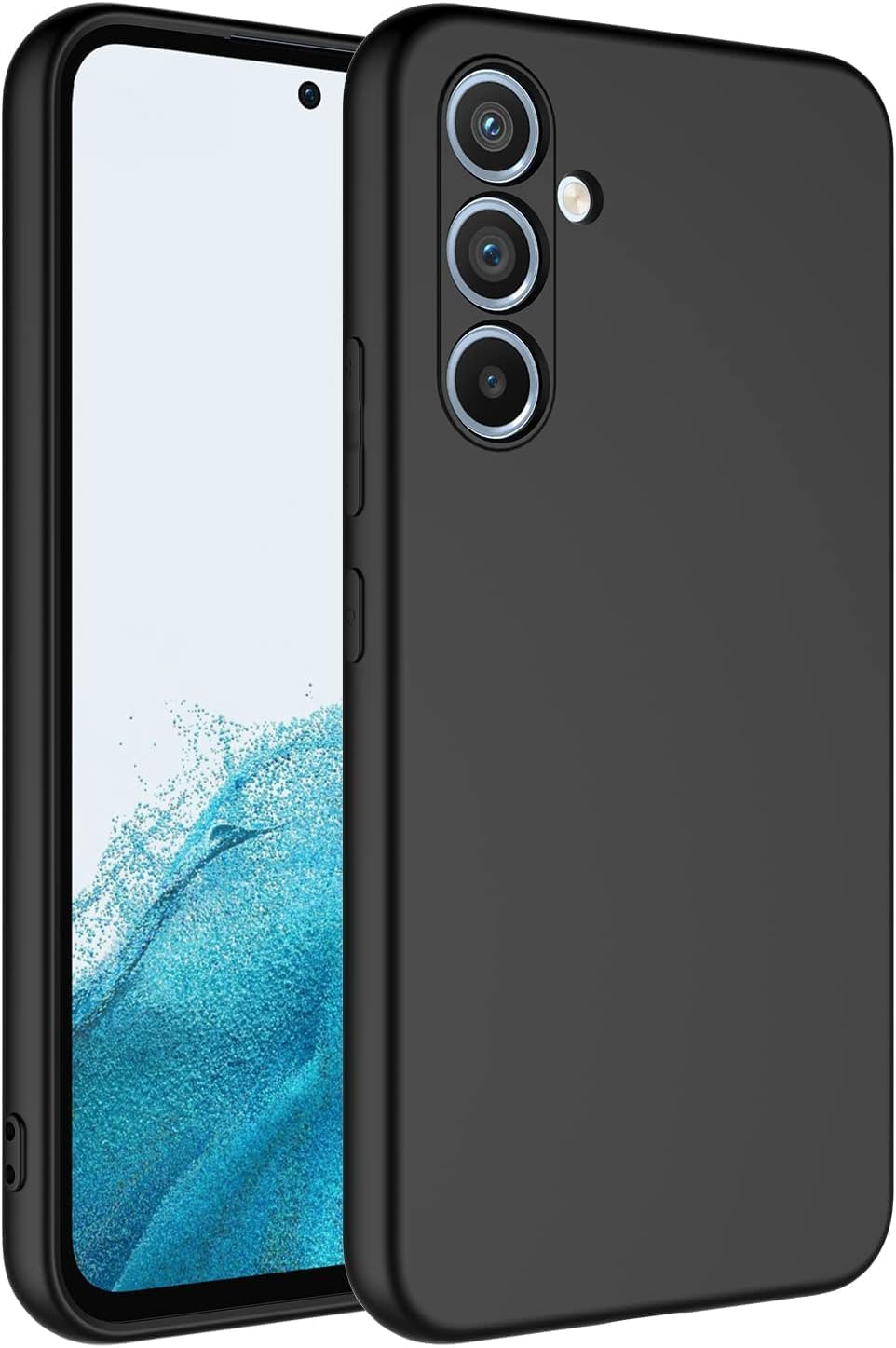 Alternative view of Galaxy A24 Uyumlu Liquid Silicone kılıf Şok Emici Full Kasa Koruma Sağlayan Kılıf (Siyah)