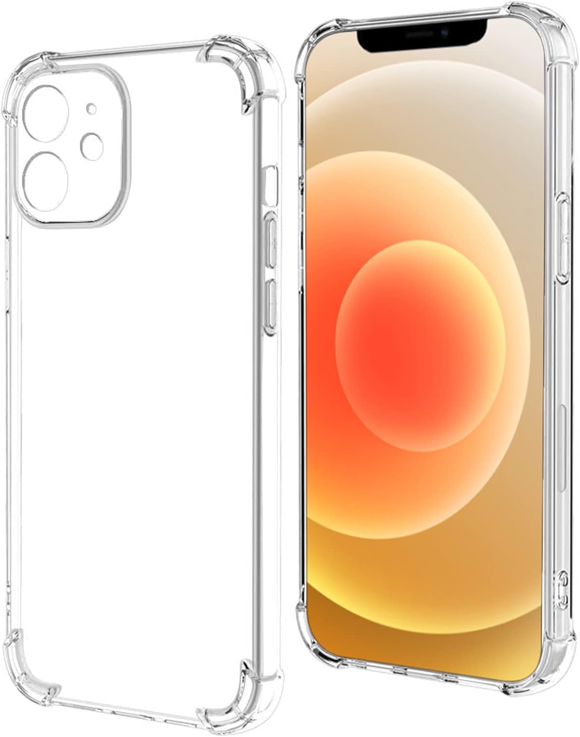 Apple iPhone 12 ile uyumlu ile Uyumlu Kapak Kamera Korumalı Şeffaf Airbag Antishock Silikon Kılıf Şeffaf