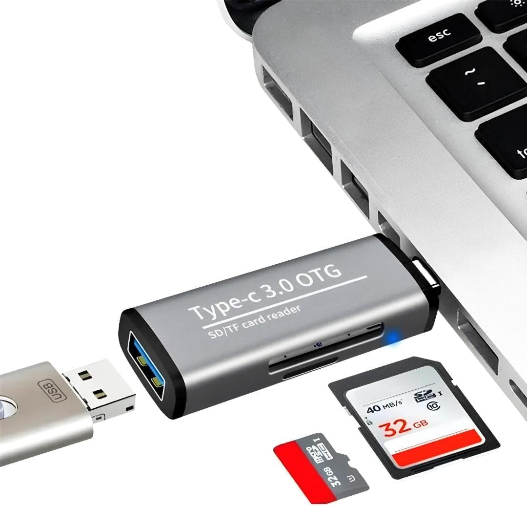 Alternative view of Macbook, Type-C Portlu Telefon, Tablet, Bilgisayar, Uyumlu Type-C to USB 3.0 SD Micro SD Kart Okuyucu 3 Portlu Çevirici Dönüştürücü Hub Adaptör