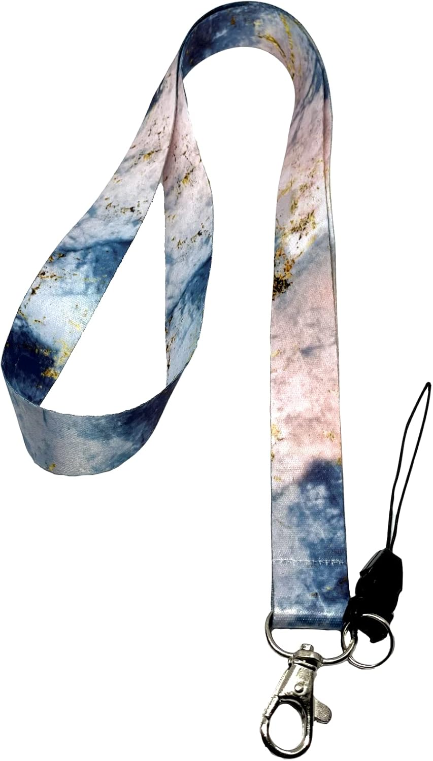 Mermer Desenli Boyun ipi Telefon Askısı Lanyard