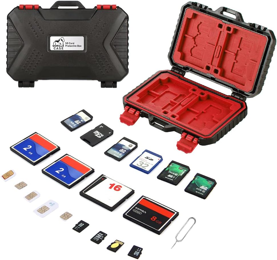 Alternative view of Gorilla Case 24 Slot Çoklu Hafıza Kartı ve Micro Sd Kart Taşıma Çantası Micro SD Kart Kutusu (Kırmızı)
