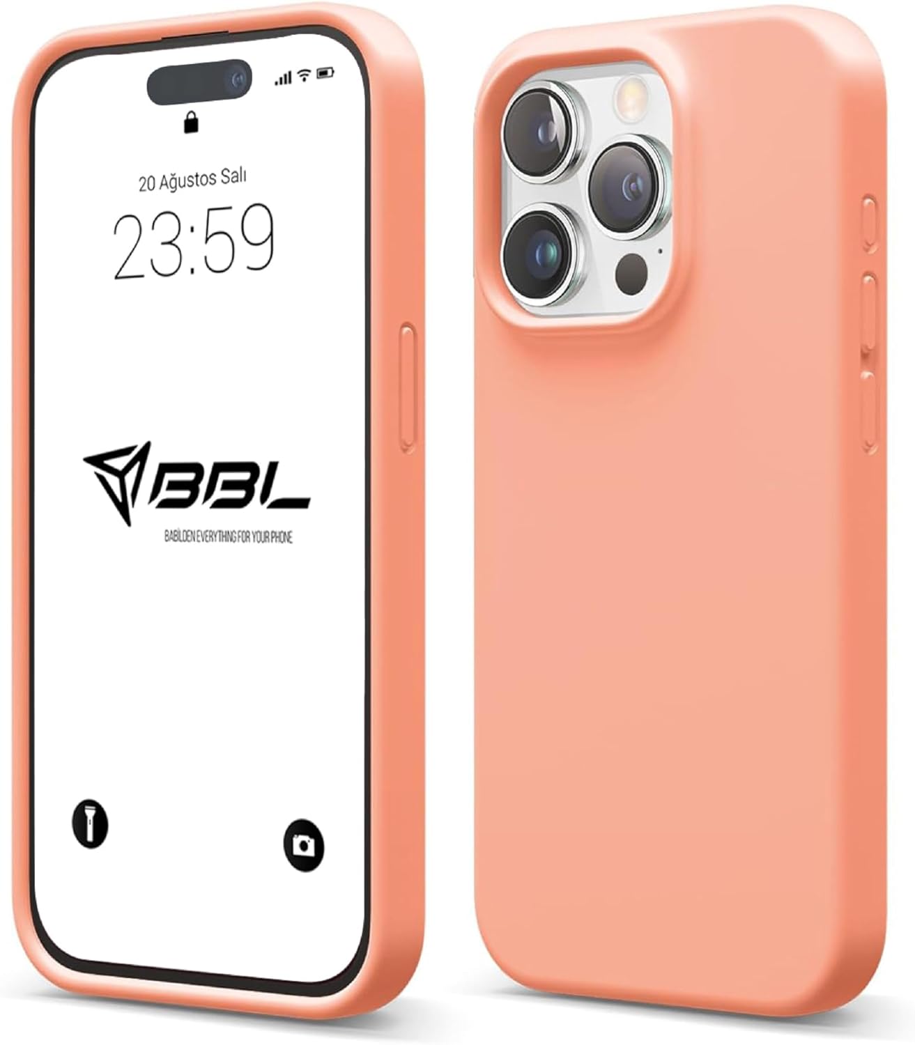 Alternative view of iPhone Kılıf İnce Sıvı Silikon 3 Katmanlı Tam Kaplamalı Yumuşak Jel Kauçuk Kılıf Kapak, Turuncu (iPhone 11 Pro 8)