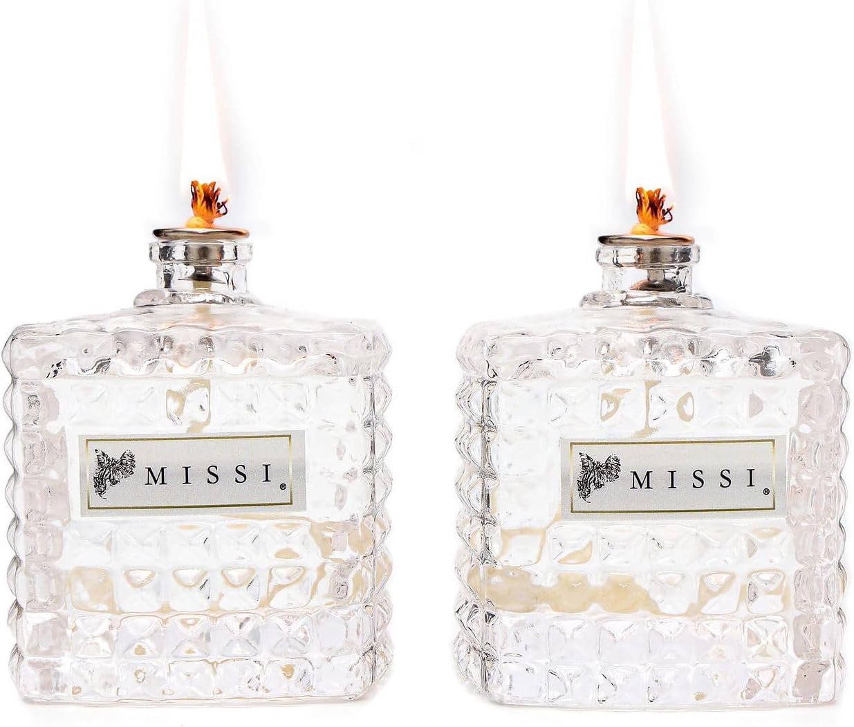 Alternative view of 2li Dark Amber Kokulu Kare Kristal Cam Şişe Kandil Seti(2X100 ml)