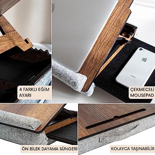 Alternative view of - LS051 Minderli Eğim Ayarlanabilir Mousepadli Laptop Sehpası