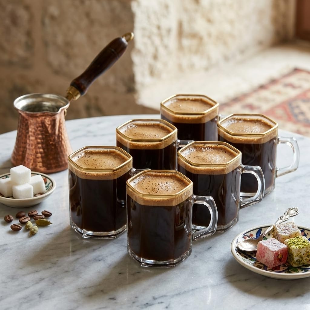 6'lı Borosilikat Cam Kupa Seti - Isıya Dayanıklı, İnce ve Hafif Çay, Türk Kahvesi ve Espresso Bardağı Takımı (150 ml) - Görsel 2