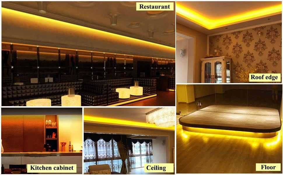 10 Metre Şerit LED Günışığı Renk + 12v 10 Amper 120 Watt LED Trafo - 3 Dirençli Double Pcb - Oturma Odası, Yatak Odası ve Mutfak için Gizli Aydınlatma